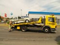 Muellwagen kollidiert mit PKW Koeln Porz Gremberghoven Alter Deutzer Postweg P41